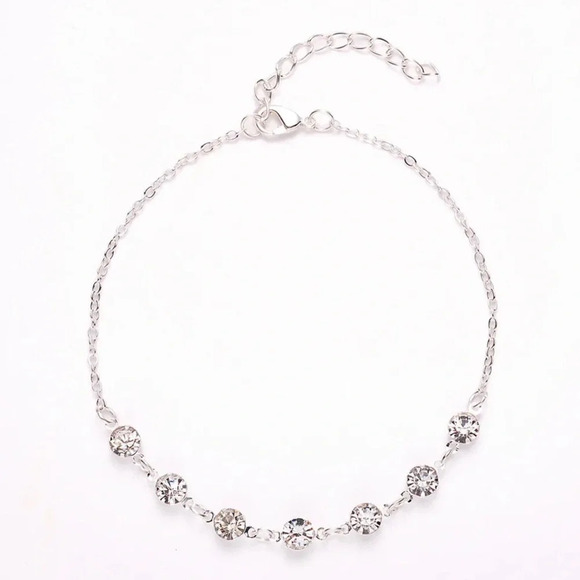 Silver Tone Rhinestone Anklet - NWT - Picture 2 of 3